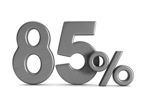 Eighty five percent on white background. Isolated 3D illustration イラスト素材