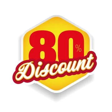 Eighty percent discount label vector Stock Illustration
