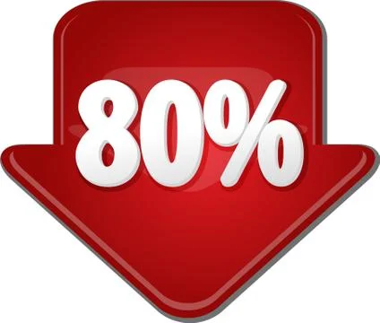Eighty percent down arrow bubble illustration 库存插图
