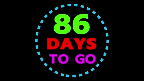 Eighty six days to go countdown motion Vidéo 330441681