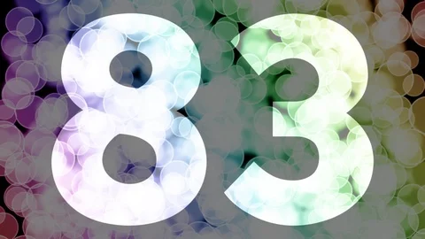 Eighty two to eighty three years birthday fade in/out animation with color bokeh Stock Footage 108535789