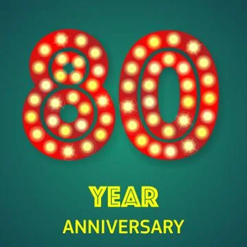 Eighty year anniversary light background Stock Illustration
