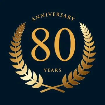Eighty years of anniversary. Isolated vector illustration Stock Illustration