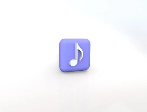 Eigth note Symbol in 3D render illustration Image Illustrazione stock