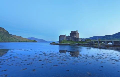 Eilan donan castle at sunset Stock Photos