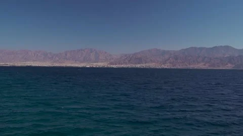 Eilat beach in winter Stock Footage 145644223