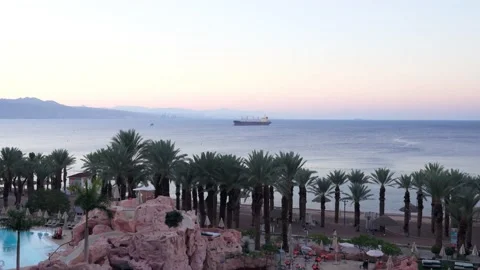 Eilat beach in winter Stock Footage 145645063