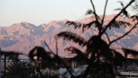 Eilat mountins ,mountain high desert view nature, Stock Footage 124124345