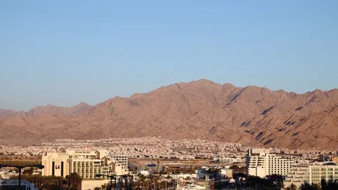 Eilat mountins ,mountain high desert view nature, Vídeo Stock 124124559