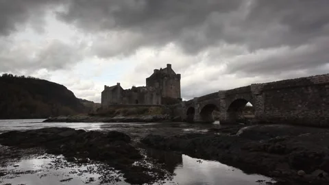 Eilean Donan Castle clouds Stock Footage 152815545