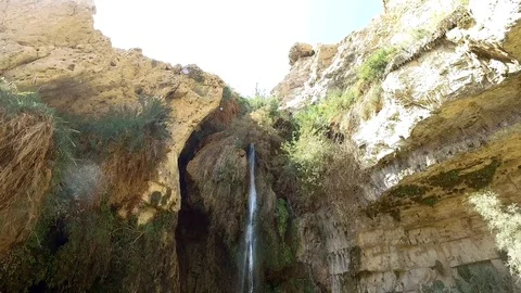 Ein gedi waterfall 4 Stock Footage 97164925