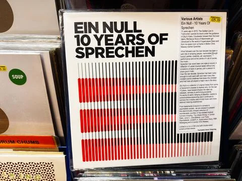 Ein Null 10 Years Of Sprechen vinyl album 2015 electronic compilation recor.. Stock Photos