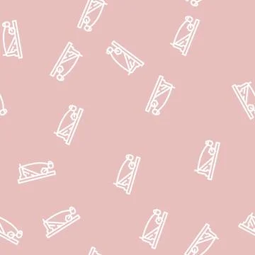 Einarm antique weapon machine line vector seamless pattern Stock Illustration