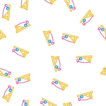 Einarm antique weapon machine vector seamless pattern 库存插图