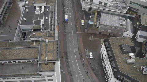 Eindhoven from above - view of the regent on the emmasingel street 5 Stock Footage 86192328