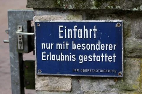 Einfahrtsschild Stock Photos