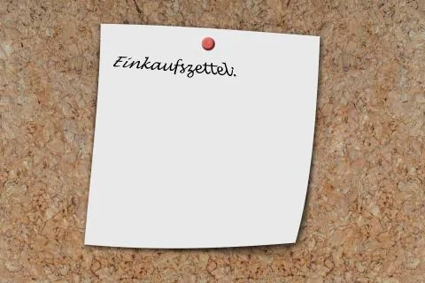 Einkaufszettel written on a memo Stock Photos