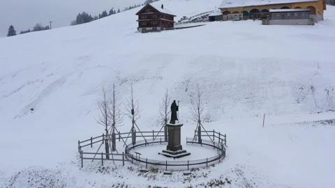 Einsiedeln Monastery aerial view Video stock 151505903