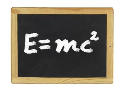 Einstein equation written on a blackboard Einstein equation written on a b... Stock Photos