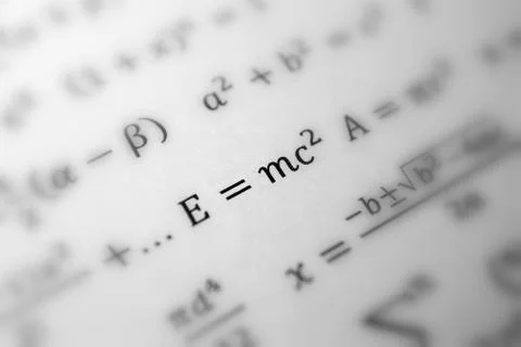 Einstein formula of relativity Stock Photos