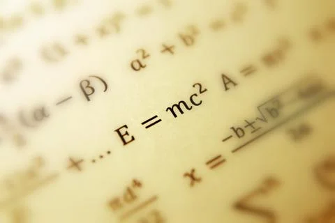 Einstein formula of relativity Stock Photos