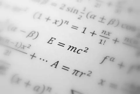 Einstein formula of relativity Stock Photos