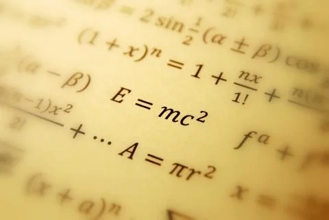 Einstein formula of relativity Stock Photos