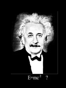 Einstein with his famous formula Stock Illustration