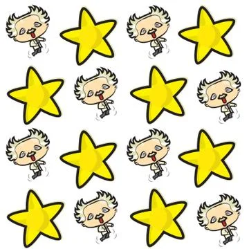 Einstein pattern with stars Stock Illustration