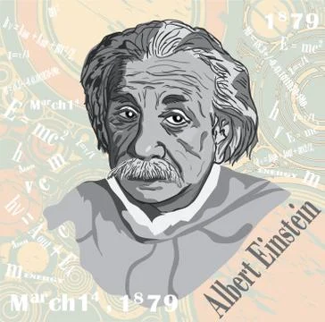 Einstein s face Stock Illustration