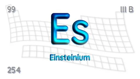 Einsteinium chemical element  physics and chemistry illustration backdrop 库存插图