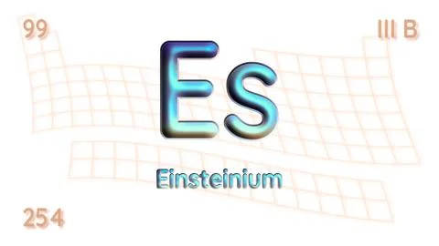 Einsteinium chemical element  physics and chemistry illustration backdrop 스톡 일러스트