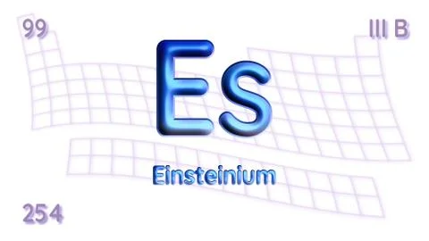 Einsteinium chemical element  physics and chemistry illustration backdrop 스톡 일러스트