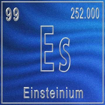 Einsteinium chemical element, Sign with atomic number and atomic weight 库存插图
