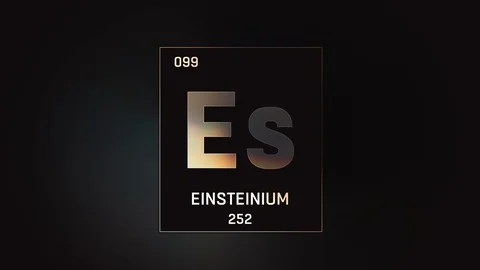Einsteinium as Element 99 of the Periodic Table 3D illustration on grey 스톡 동영상 120548752