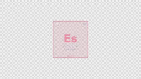 Einsteinium Es Periodic Table Element Tile Labeled Animation Video Overlay Alpha 스톡 동영상 339364203