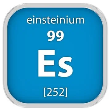 Einsteinium material sign Stock Photos