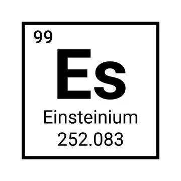 Einsteinium vector laboratory chemical element symbol atom sign. Illustrazione stock