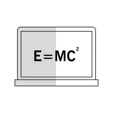 Einstein's formula icon Stock Illustration