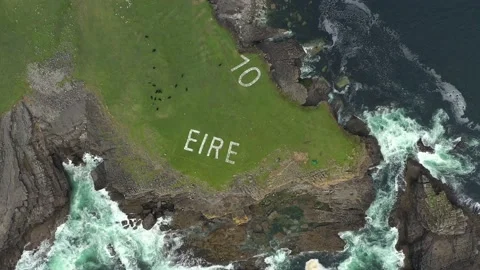 Eire 70 at St Johns Point Litghthouse, Donegal, Ireland Stock Footage 234443981