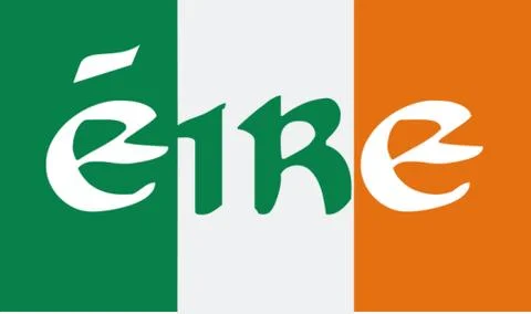 Eire written on an irish flag Stock Illustration