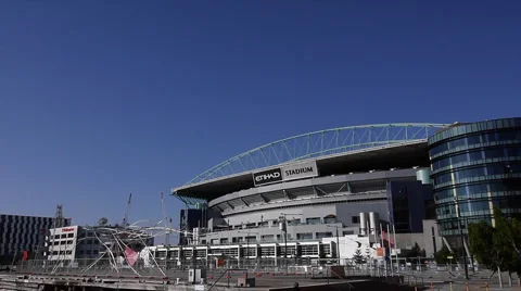 Eithad Stadium / Telstra Dome Angled Shot Wide 06 Stock Footage