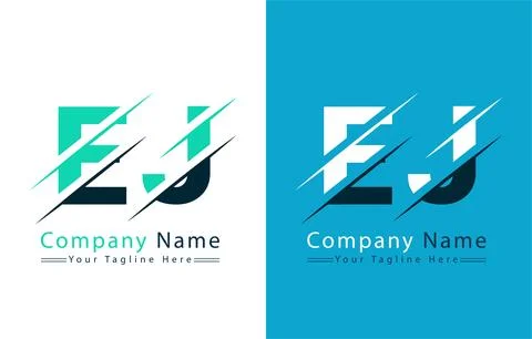 EJ Letter Logo Design Template. Vector Logo Illustration Stock Illustration