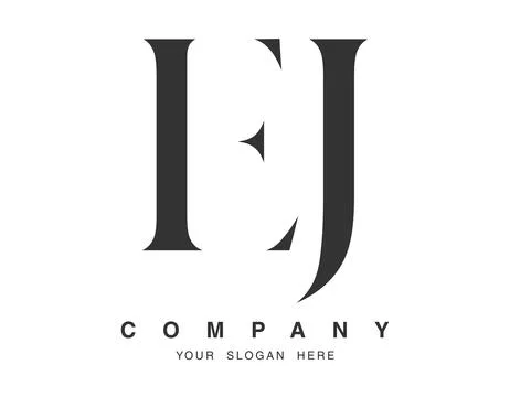 EJ logo design. Initial letter e and j serif font style. Creative classic c.. Stock Illustration