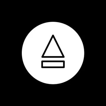 Eject button icon. simple solid eject button vector icon. on black background. Stockillustratie