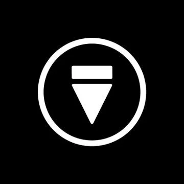 Eject button icon. simple solid eject button vector icon. on black background. Illustrazione stock