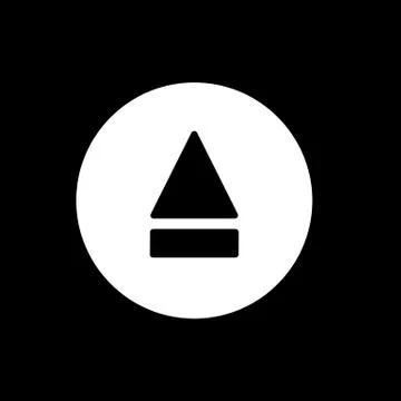 Eject button icon. simple solid eject button vector icon. on black background. Illustrazione stock