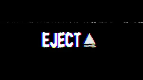 Eject button VHS video tape overlay glitch effects and scratch. 4k animation. Stock Footage 317590905