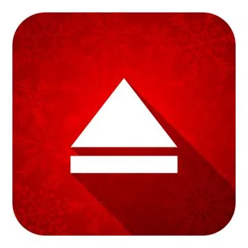 Eject flat icon, christmas button, open sign. Stock Illustration