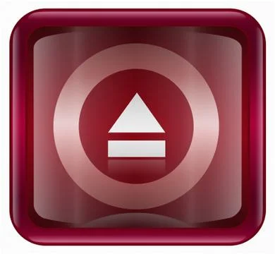 Eject icon dark red, isolated on white background 库存插图